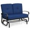 Costway 2-Person Outdoor Swing Glider Chair Bench Loveseat Cushioned Sofa Blue/Beige/Grey/Navy